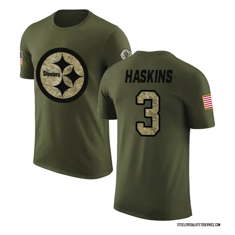 Dwayne Haskins Pittsburgh Steelers Men's Gold Name & Number Logo T-Shirt 