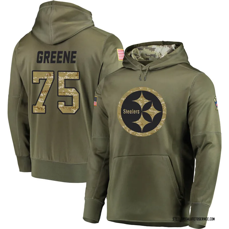 Joe Greene Pittsburgh Steelers Men's Legend Green Olive Salute to Service T- Shirt