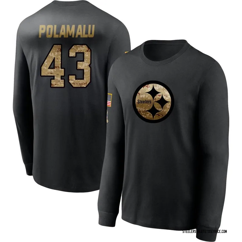 Troy Polamalu Pittsburgh Steelers Youth Legend Olive Salute to Service T- Shirt